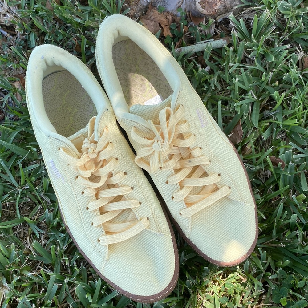 Puma Yellow Mesh Lace up trainers size 20